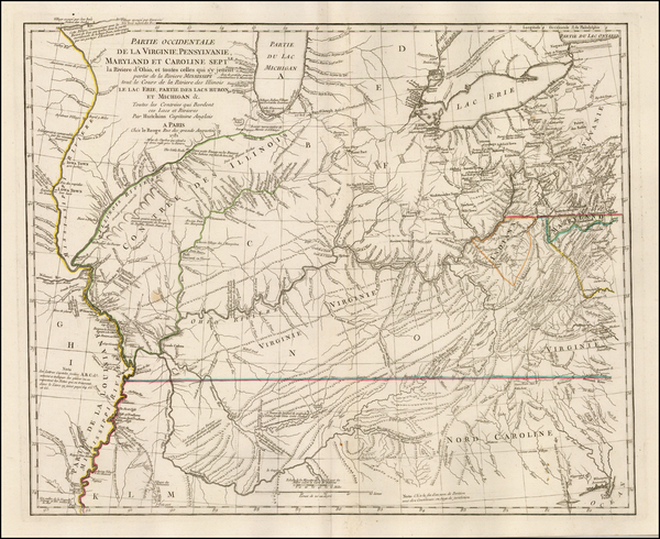 60-Mid-Atlantic, South, Southeast and Midwest Map By Georges Louis Le Rouge / Thomas Hutchins