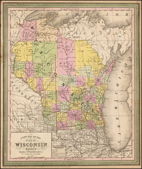 62-Midwest Map By Thomas, Cowperthwait & Co.