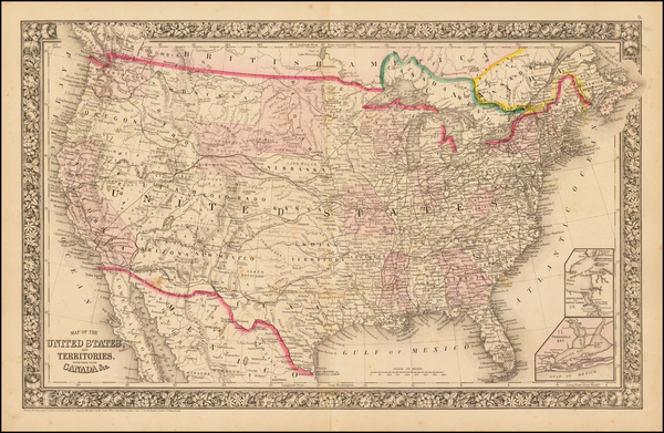 26-United States and Rocky Mountains Map By Samuel Augustus Mitchell Jr.