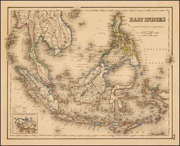 71-Southeast Asia and Philippines Map By Joseph Hutchins Colton