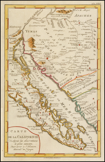 54-Southwest, Baja California and California Map By A. Krevelt