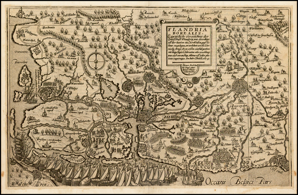 19-Netherlands Map By Frans Hogenberg