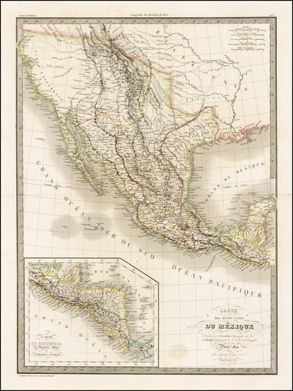 51-Texas, Southwest, Rocky Mountains, Mexico and California Map By Alexandre Emile Lapie