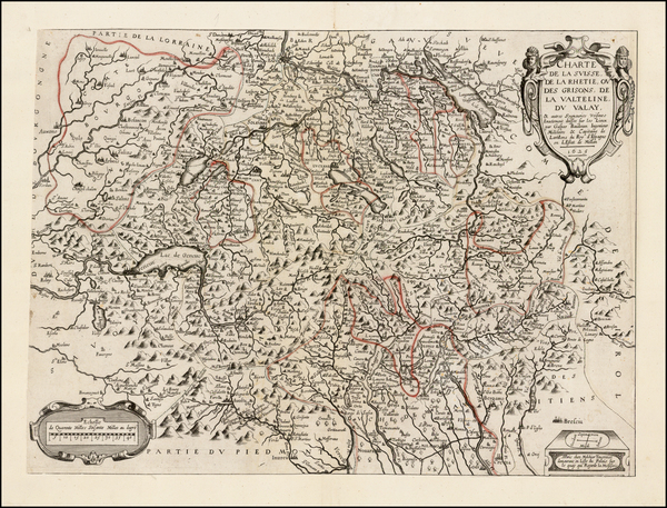 73-Switzerland Map By Melchior Tavernier