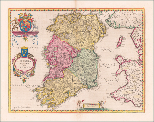 63-Ireland Map By Willem Janszoon Blaeu
