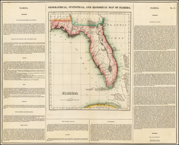 95-Florida Map By Henry Charles Carey  &  Isaac Lea