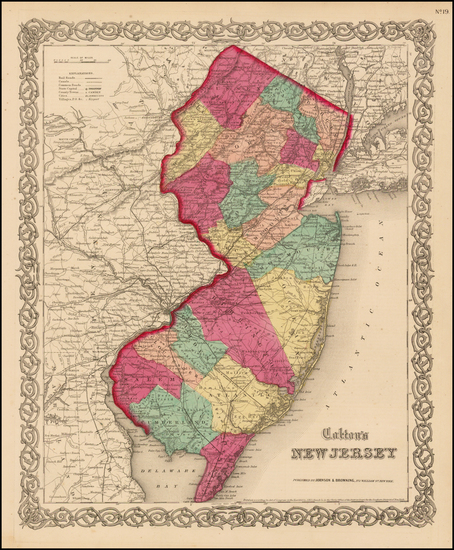 36-Mid-Atlantic Map By Joseph Hutchins Colton