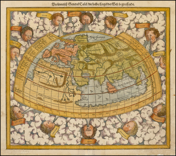 63-World and World Map By Sebastian Munster