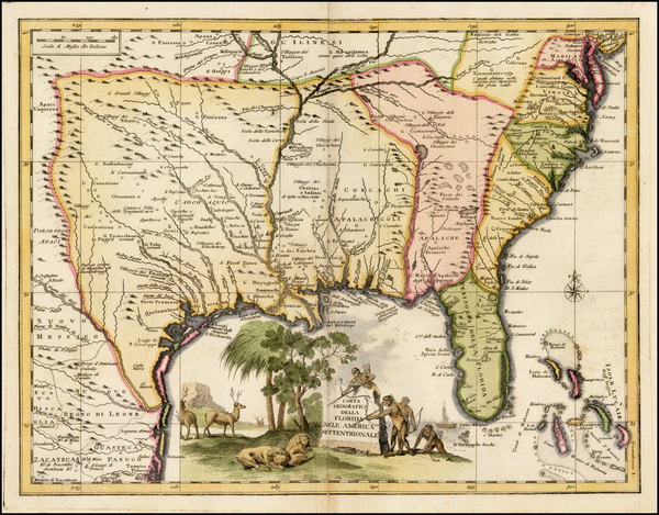 22-Florida, South, Southeast, Texas and Midwest Map By Giambattista Albrizzi