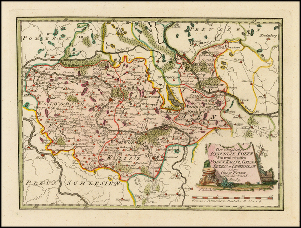 74-Poland Map By Franz Johann Joseph von Reilly