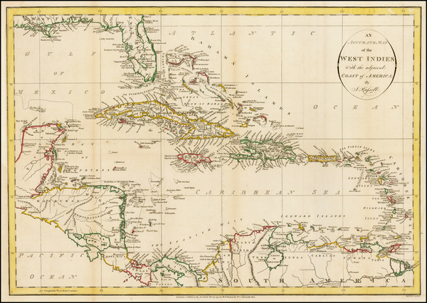 61-Florida and Caribbean Map By John Russell