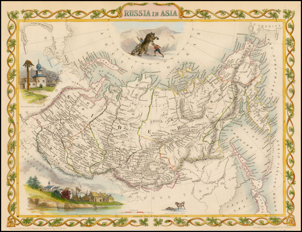 51-Polar Maps, Central Asia & Caucasus and Russia in Asia Map By John Tallis