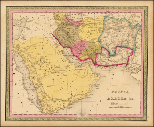 75-Central Asia & Caucasus and Middle East Map By Samuel Augustus Mitchell