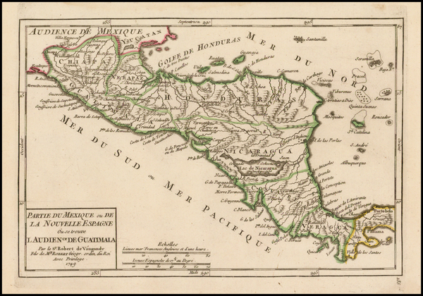 35-Central America Map By Gilles Robert de Vaugondy