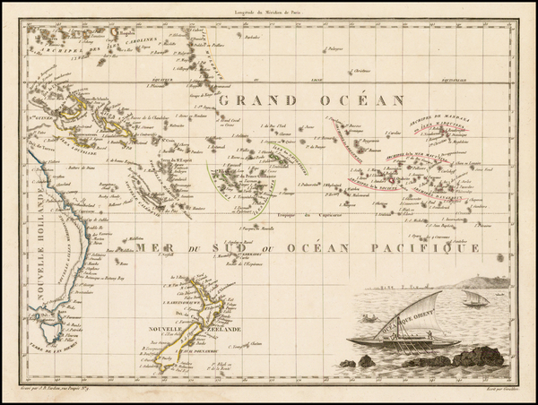 66-Australia & Oceania, Oceania and New Zealand Map By Conrad Malte-Brun