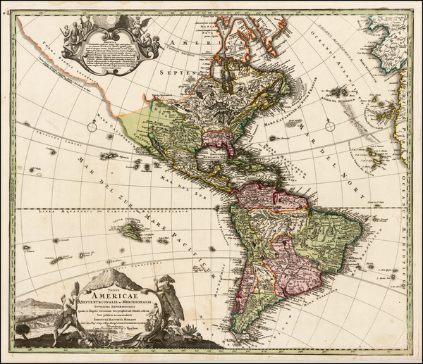 74-America Map By Johann Baptist Homann