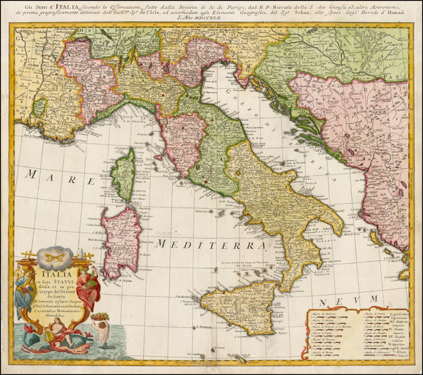 4-Italy and Balearic Islands Map By Homann Heirs