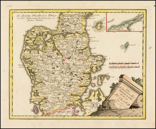 16-Denmark Map By Franz Johann Joseph von Reilly