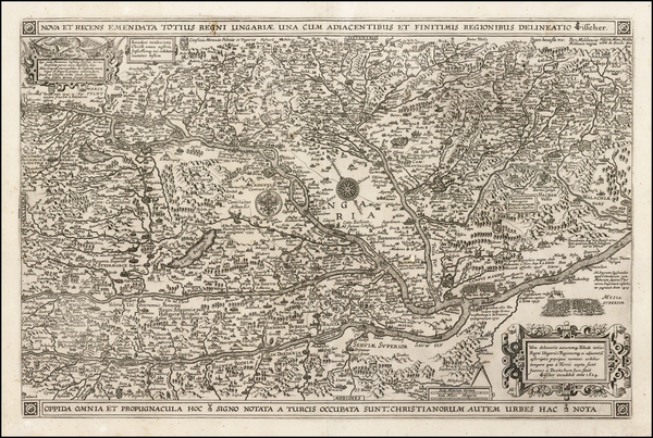 51-Hungary and Romania Map By Claes Janszoon Visscher