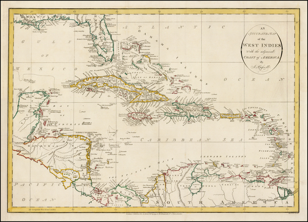 30-Florida and Caribbean Map By John Russell