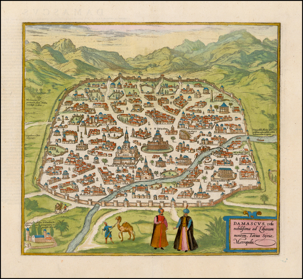 6-Middle East and Holy Land Map By Georg Braun  &  Frans Hogenberg