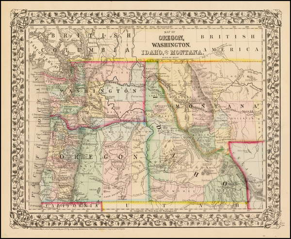 56-Plains and Rocky Mountains Map By Samuel Augustus Mitchell Jr.