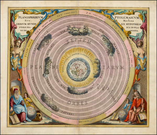 76-Celestial Maps Map By Andreas Cellarius