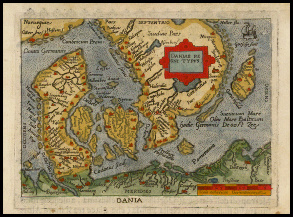 95-Scandinavia and Denmark Map By Abraham Ortelius