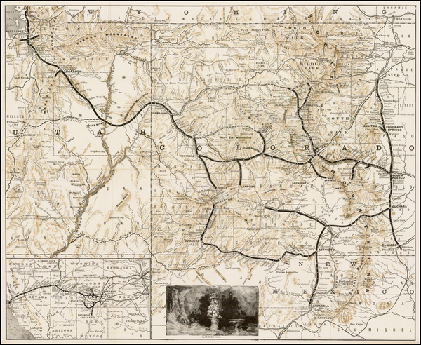 47-Rocky Mountains Map By Denver & Rio Grande RR