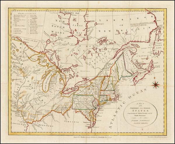 4-United States, New England, Mid-Atlantic, Midwest and Canada Map By John Stockdale / Jedidiah M