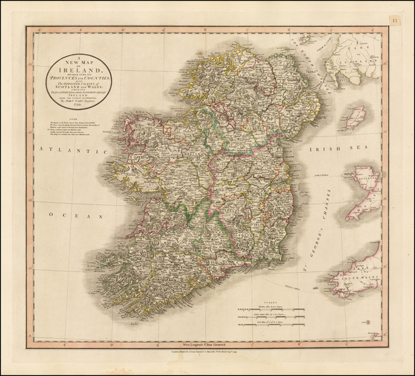 67-Ireland Map By John Cary