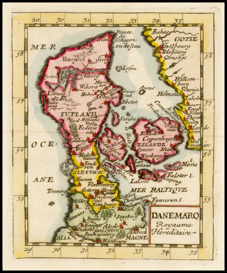 79-Denmark Map By Pierre Du Val