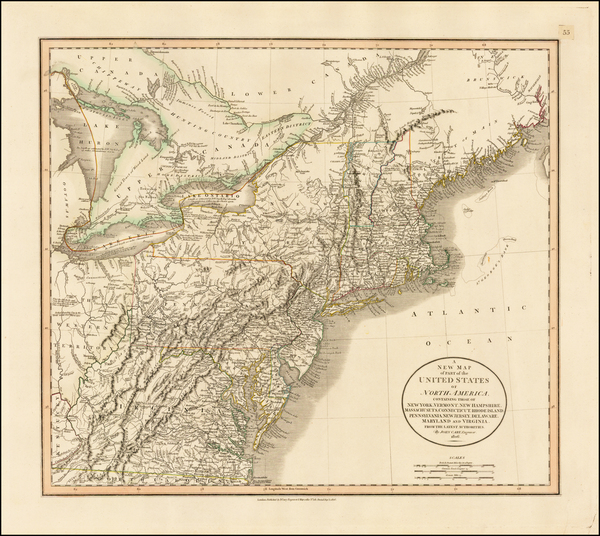 66-New England, Mid-Atlantic and Midwest Map By John Cary