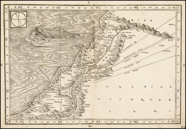 24-Middle East and Holy Land Map By Jacob Ziegler