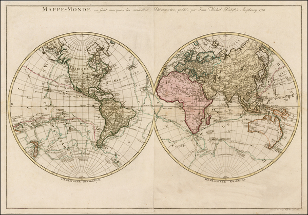 8-World Map By Johann Michael Probst