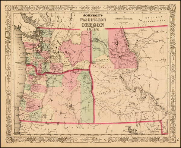98-Rocky Mountains Map By Benjamin P Ward  &  Alvin Jewett Johnson