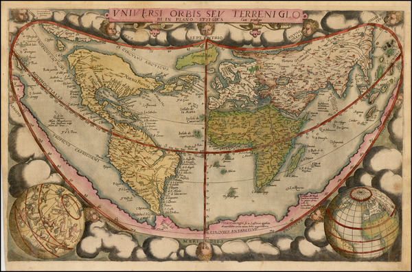 42-World and World Map By Gerard de Jode