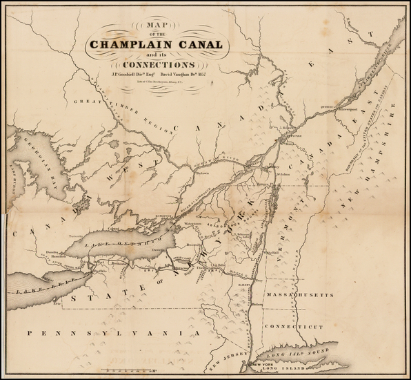 49-New England and New York State Map By D. Vaughan