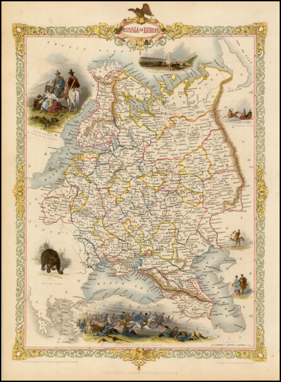 67-Russia and Ukraine Map By John Tallis