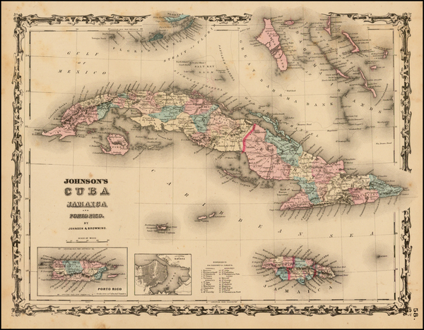 78-Caribbean Map By Alvin Jewett Johnson  &  Ross C. Browning