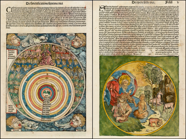 4-Celestial Maps and Curiosities Map By Hartmann Schedel