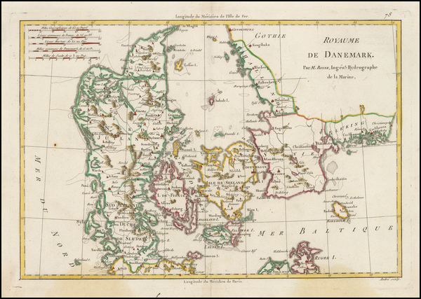 68-Denmark Map By Rigobert Bonne