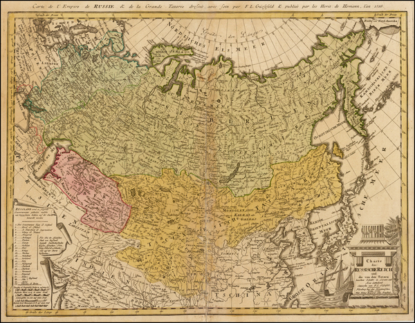 84-Russia, China, Central Asia & Caucasus and Russia in Asia Map By Homann Heirs