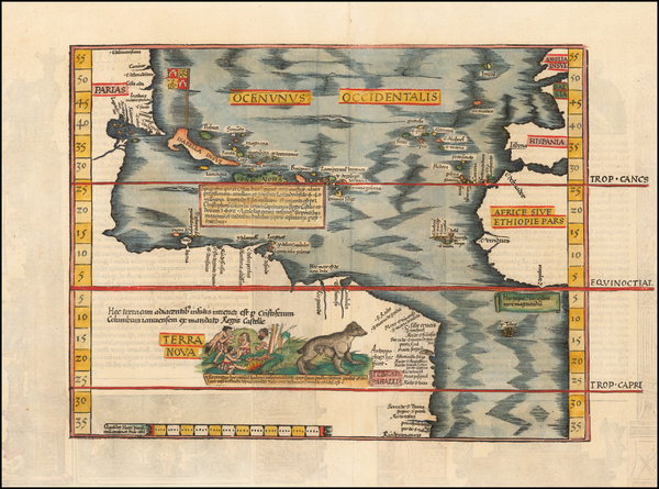 15-Atlantic Ocean, North America, South America and America Map By Lorenz Fries