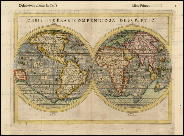 79-World and World Map By Giuseppe Rosaccio