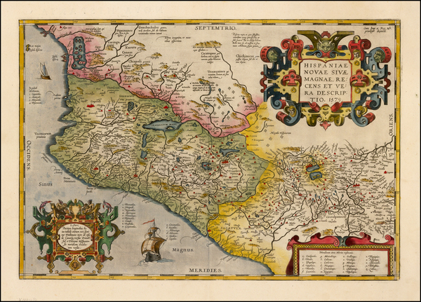 43-Mexico Map By Abraham Ortelius