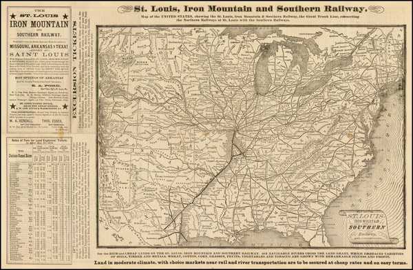 28-South, Midwest and Plains Map By St. Louis, Iron Mountain  &  Southern Railway