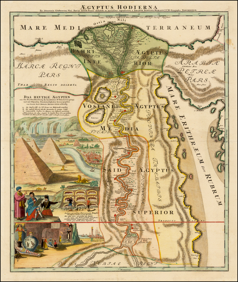 23-Middle East and Egypt Map By Johann Baptist Homann