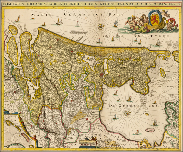 45-Netherlands Map By Justus Danckerts