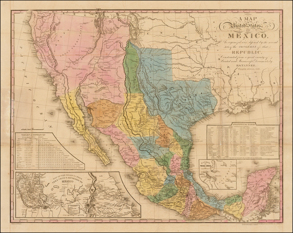 56-Texas, Plains, Southwest, Rocky Mountains, Mexico, Baja California and California Map By Henry 